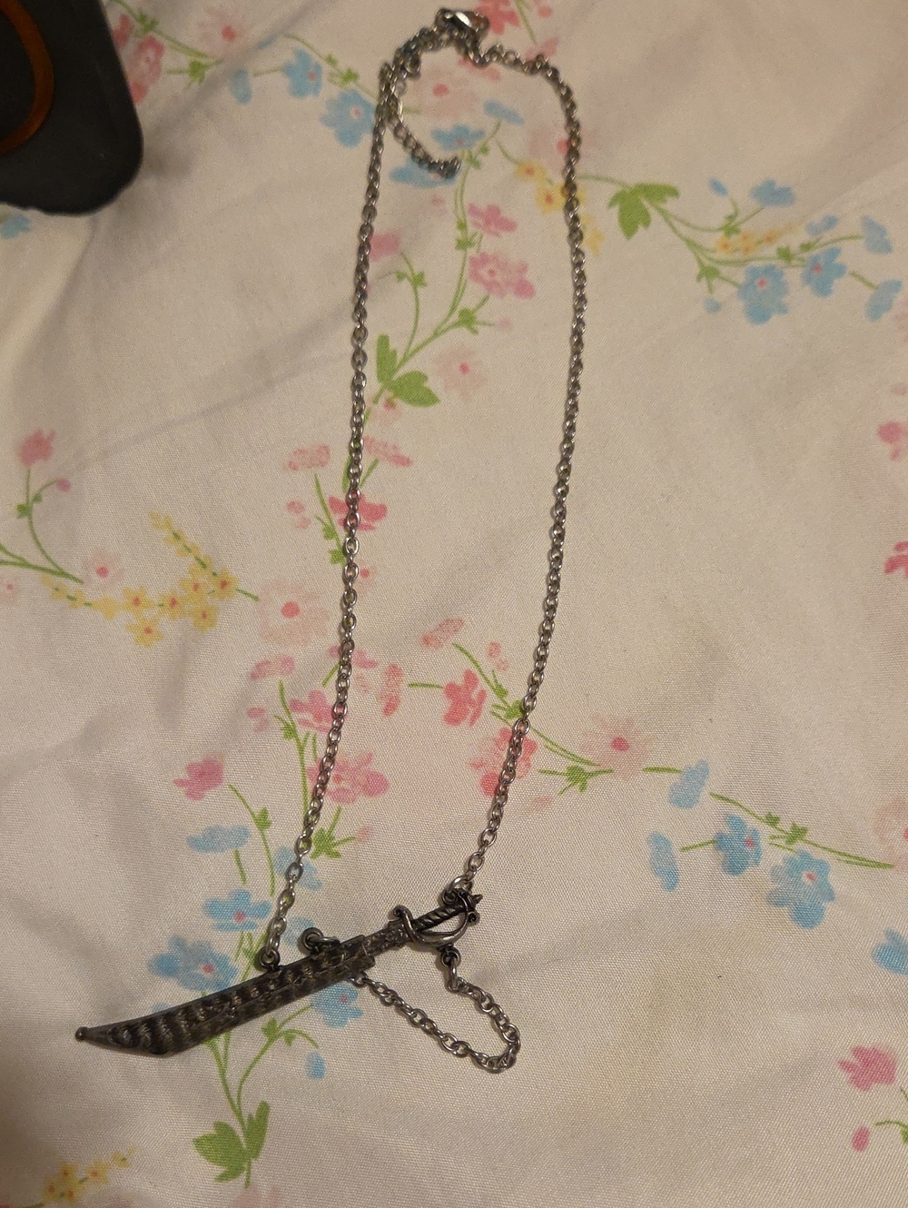 POTC Silver Tone Sword Pendant Necklace